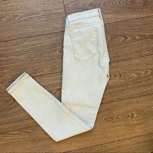 Spray-On Metallic Silver Skinny Jeans by Blank NYC